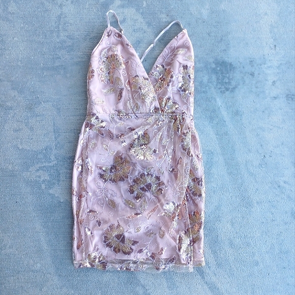 MANIJU Dresses & Skirts - Maniju Sequin Mini Wrap Short Dress